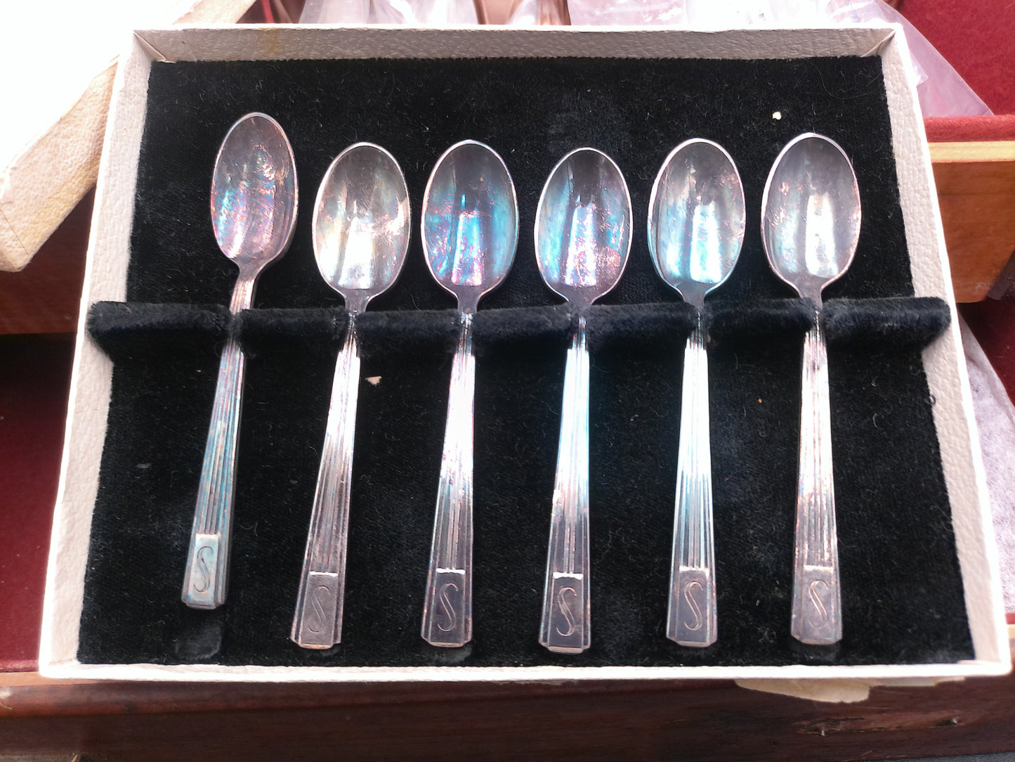 Rogers & Bro. Silverware Flatware in Wood Chest 50 pcs
