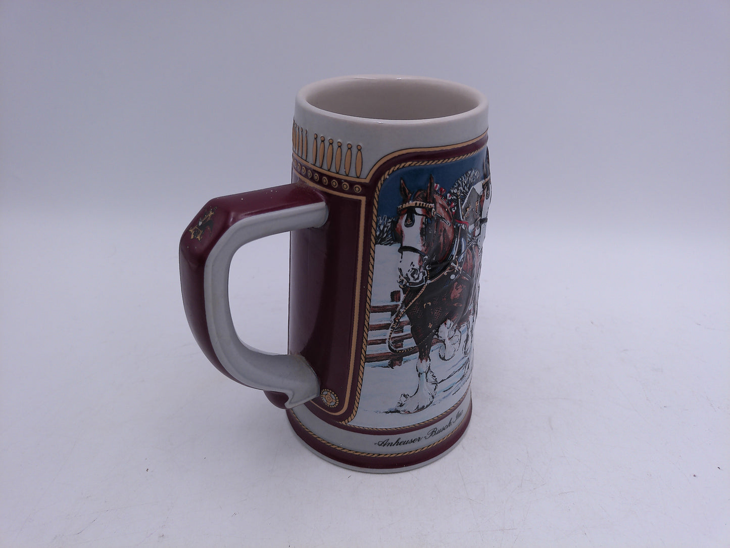 Beer Stein Budweiser 1989 Series Christmas Collection Stein