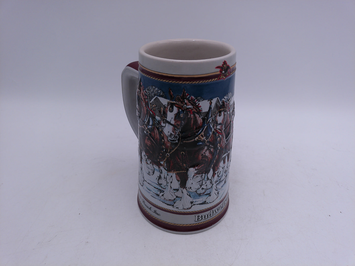 Beer Stein Budweiser 1989 Series Christmas Collection Stein