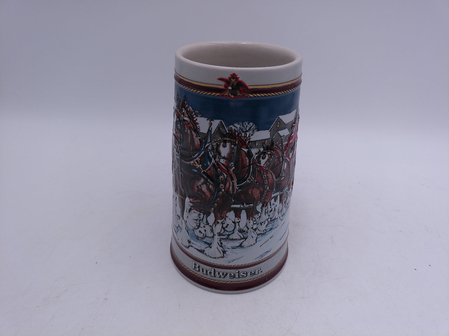 Beer Stein Budweiser 1989 Series Christmas Collection Stein