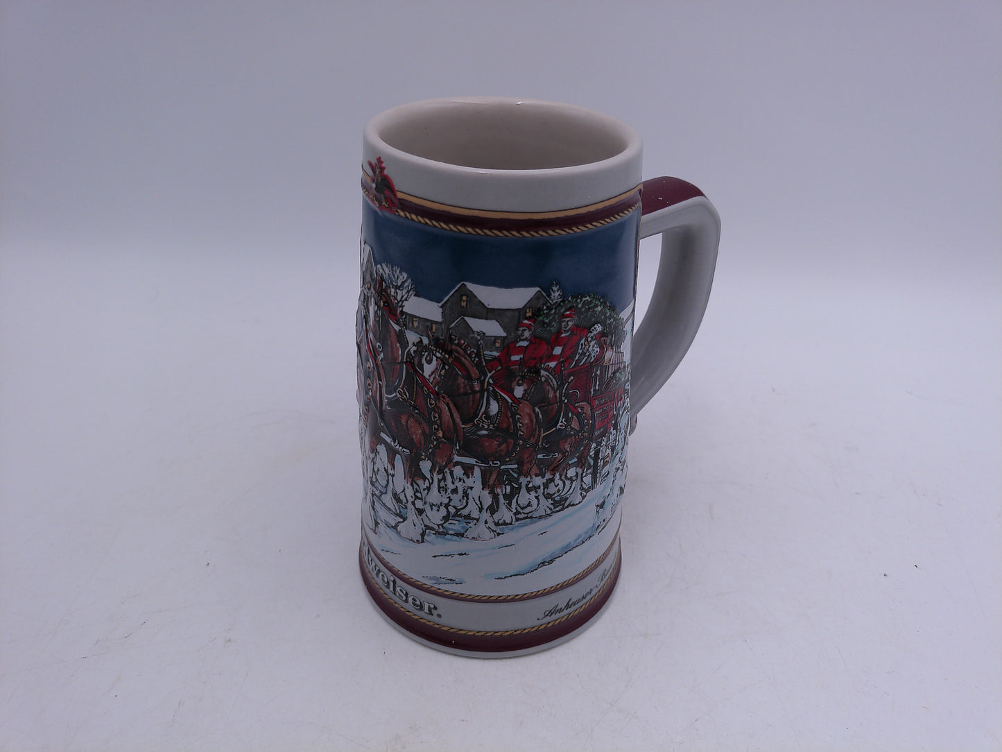 Beer Stein Budweiser 1989 Series Christmas Collection Stein