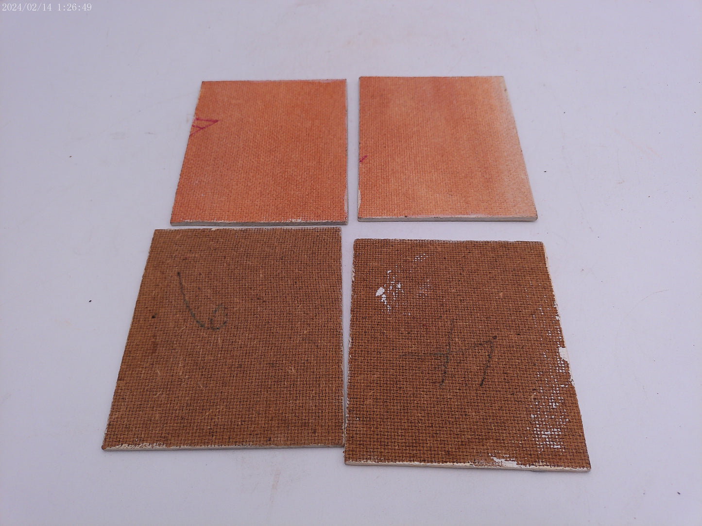 4 Colorful  Painted Tiles of Birds