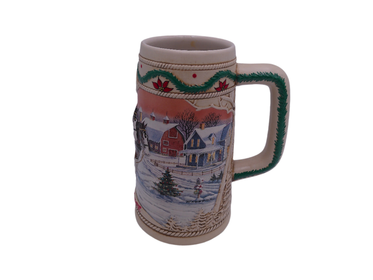 Beer Stein 1996 Budweiser Anheuser-Busch Holiday Stein
