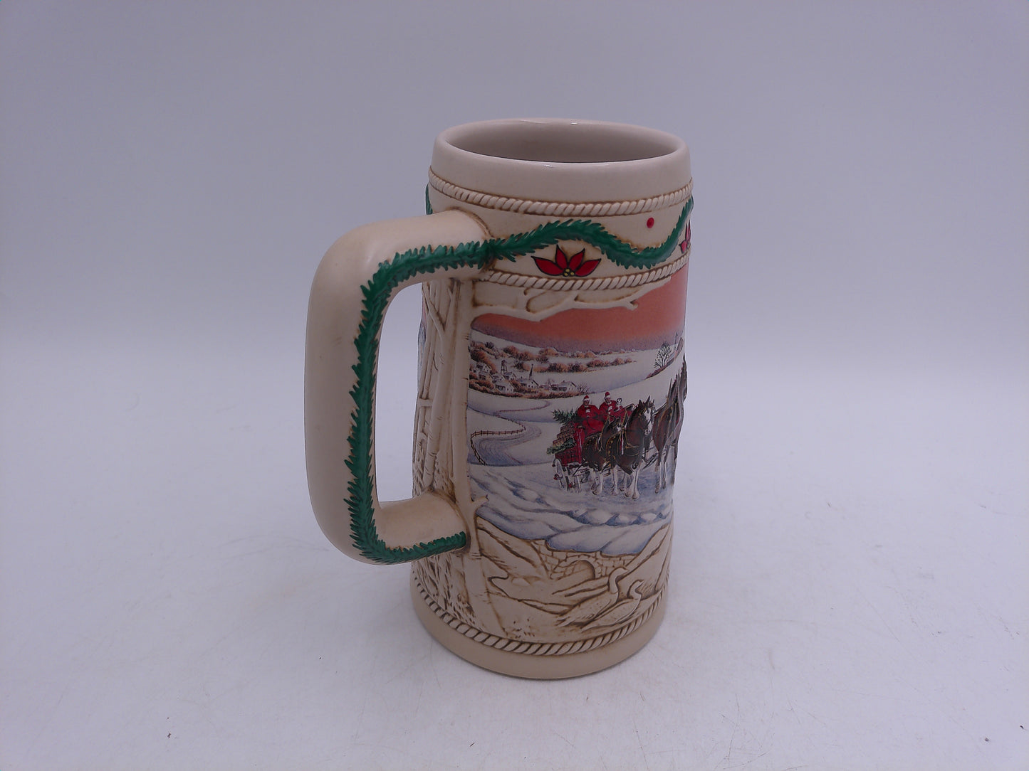 Beer Stein 1996 Budweiser Anheuser-Busch Holiday Stein