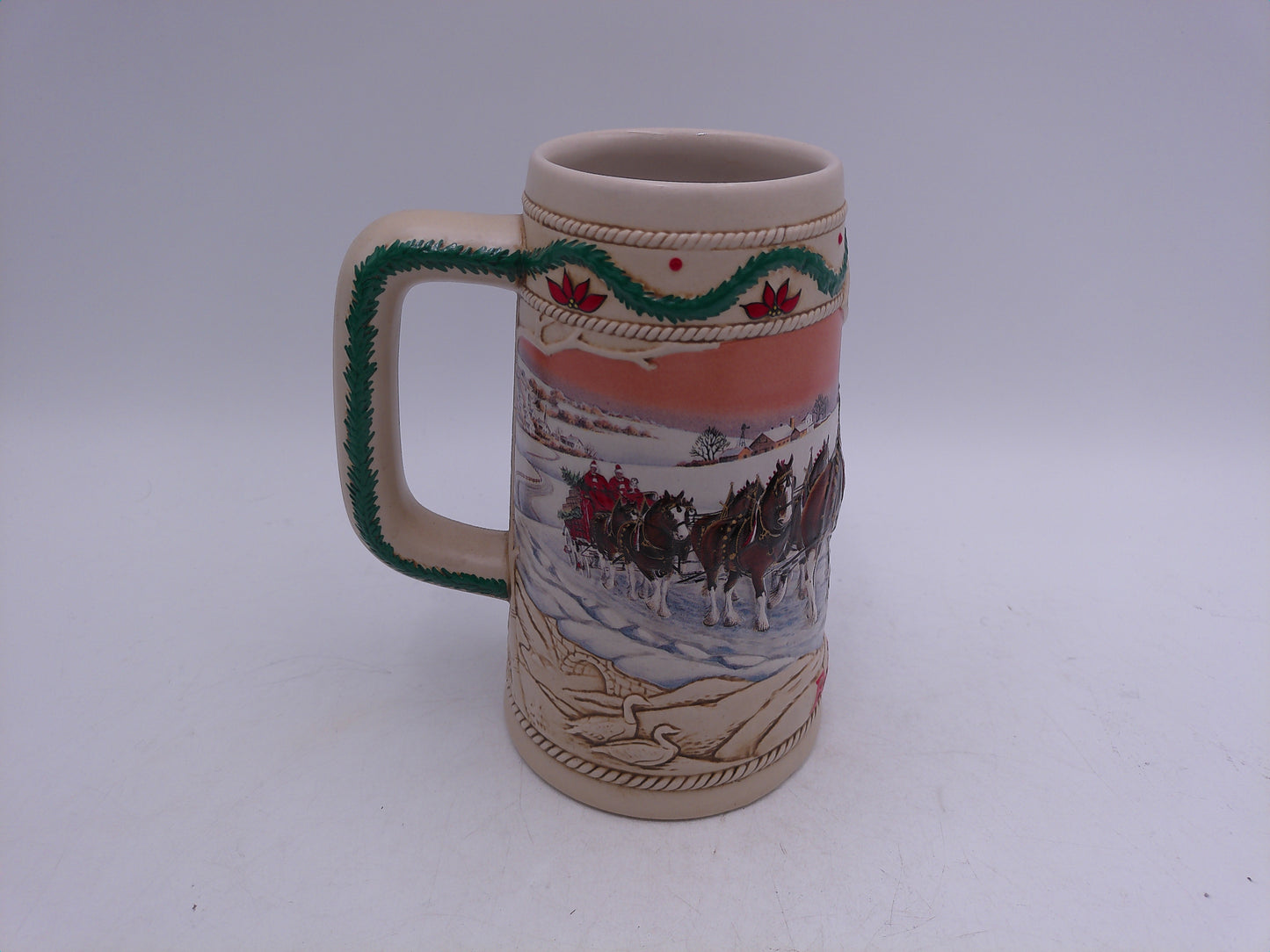 Beer Stein 1996 Budweiser Anheuser-Busch Holiday Stein