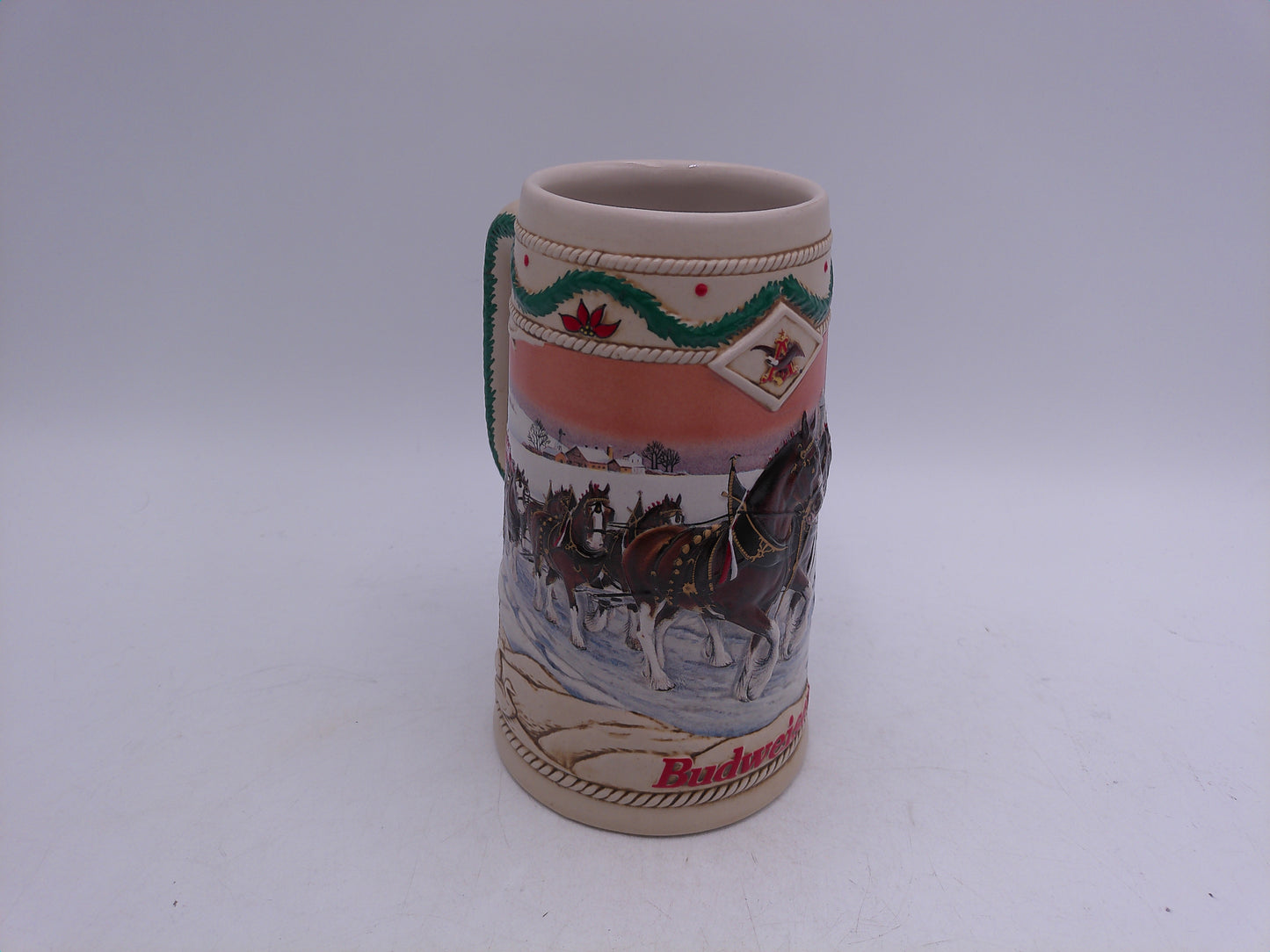 Beer Stein 1996 Budweiser Anheuser-Busch Holiday Stein