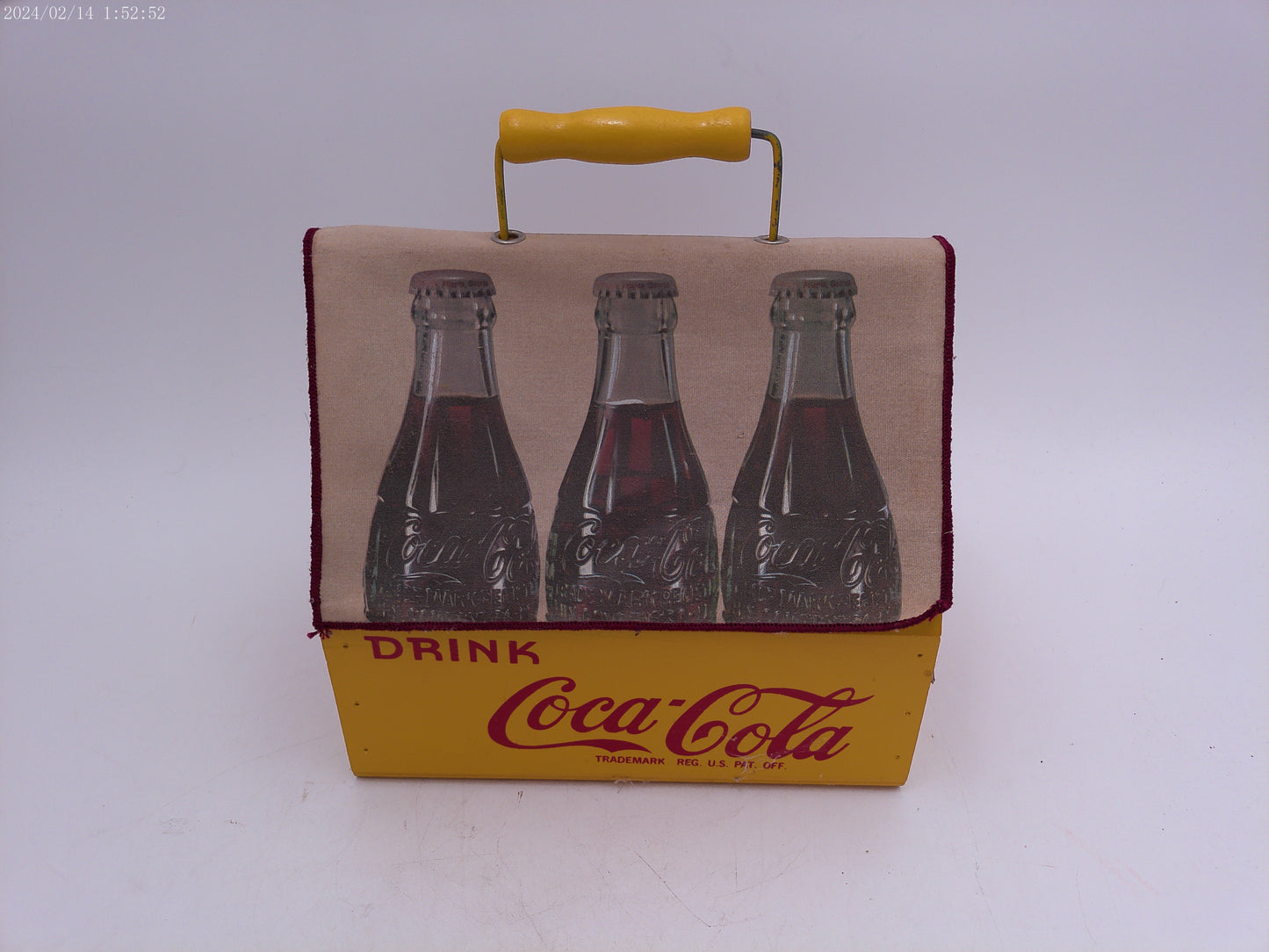 Coca Cola Bottle Carry Tray with fabric cover Rare! Vintsge