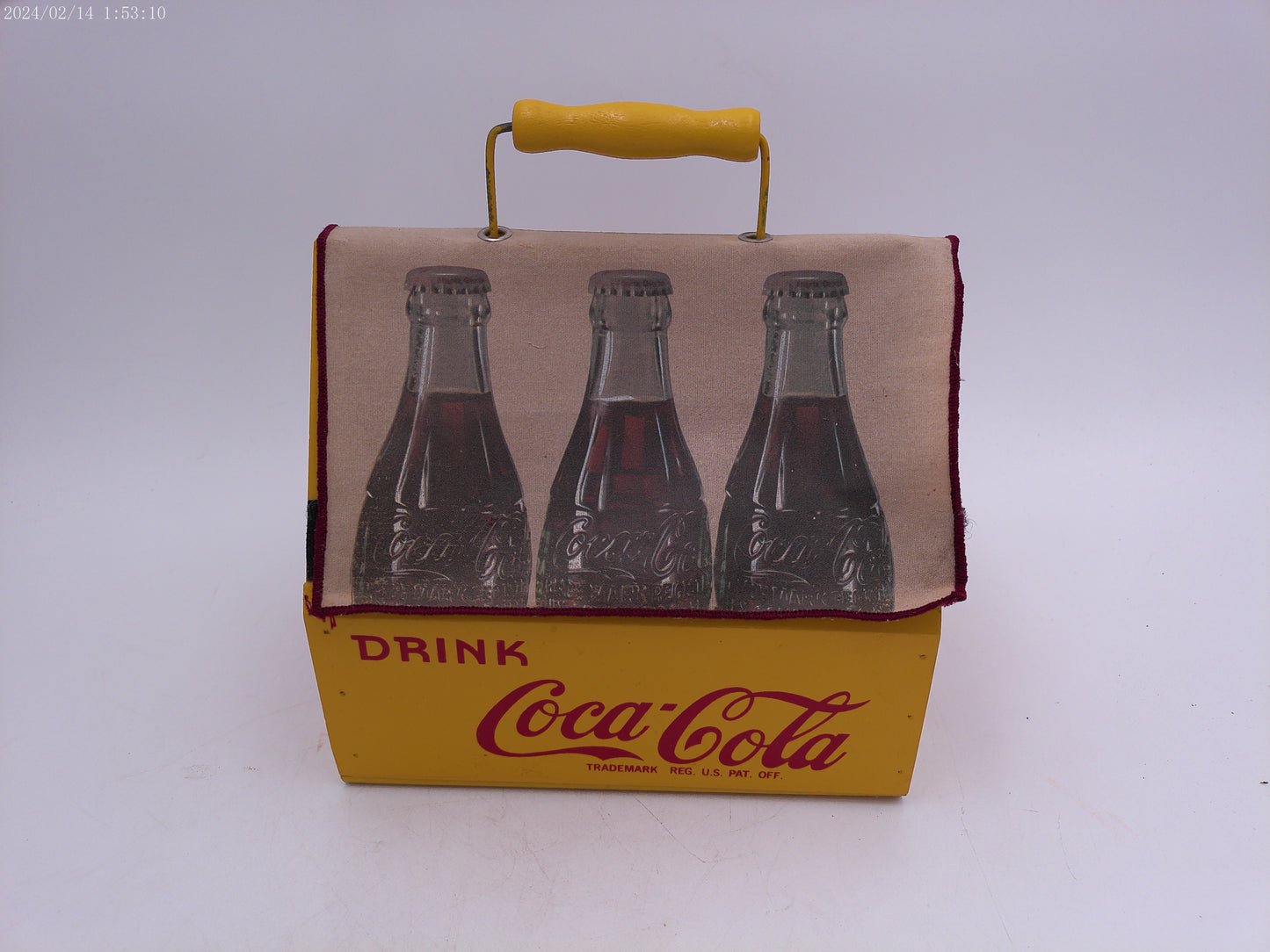 Coca Cola Bottle Carry Tray with fabric cover Rare! Vintsge