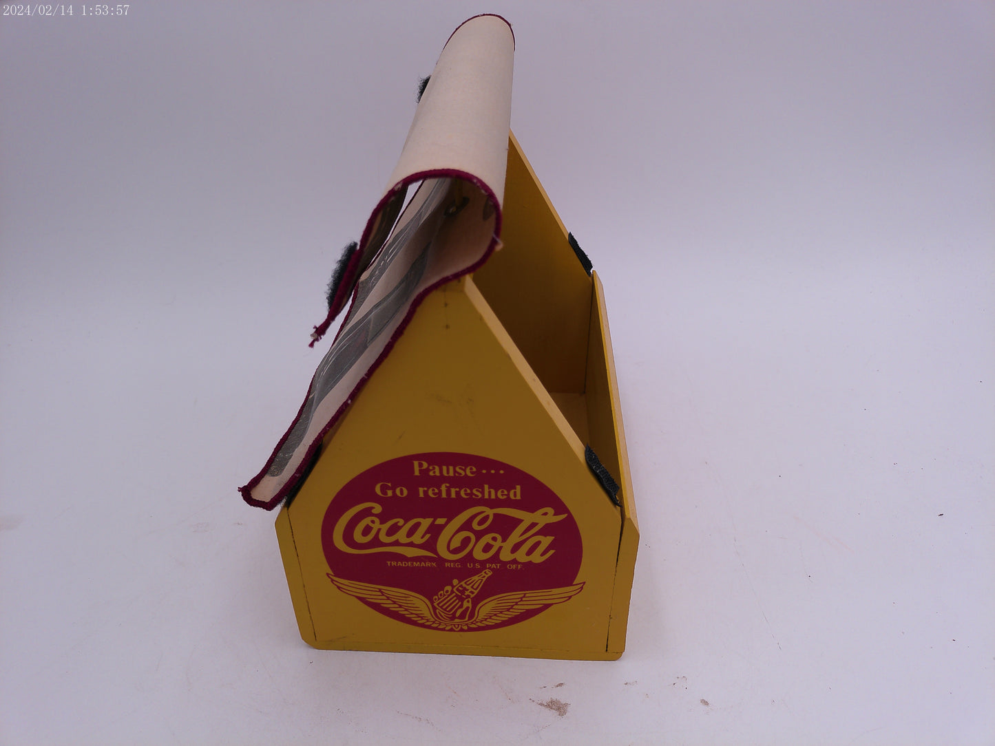 Coca Cola Bottle Carry Tray with fabric cover Rare! Vintsge