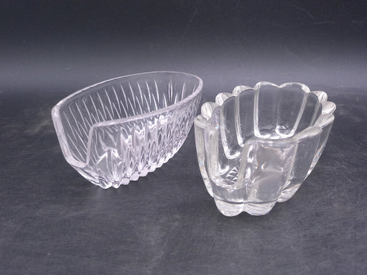 Princess House Highlights Lead Crystal Buffet Utensil Spoon Fork Rest Holder and another brand