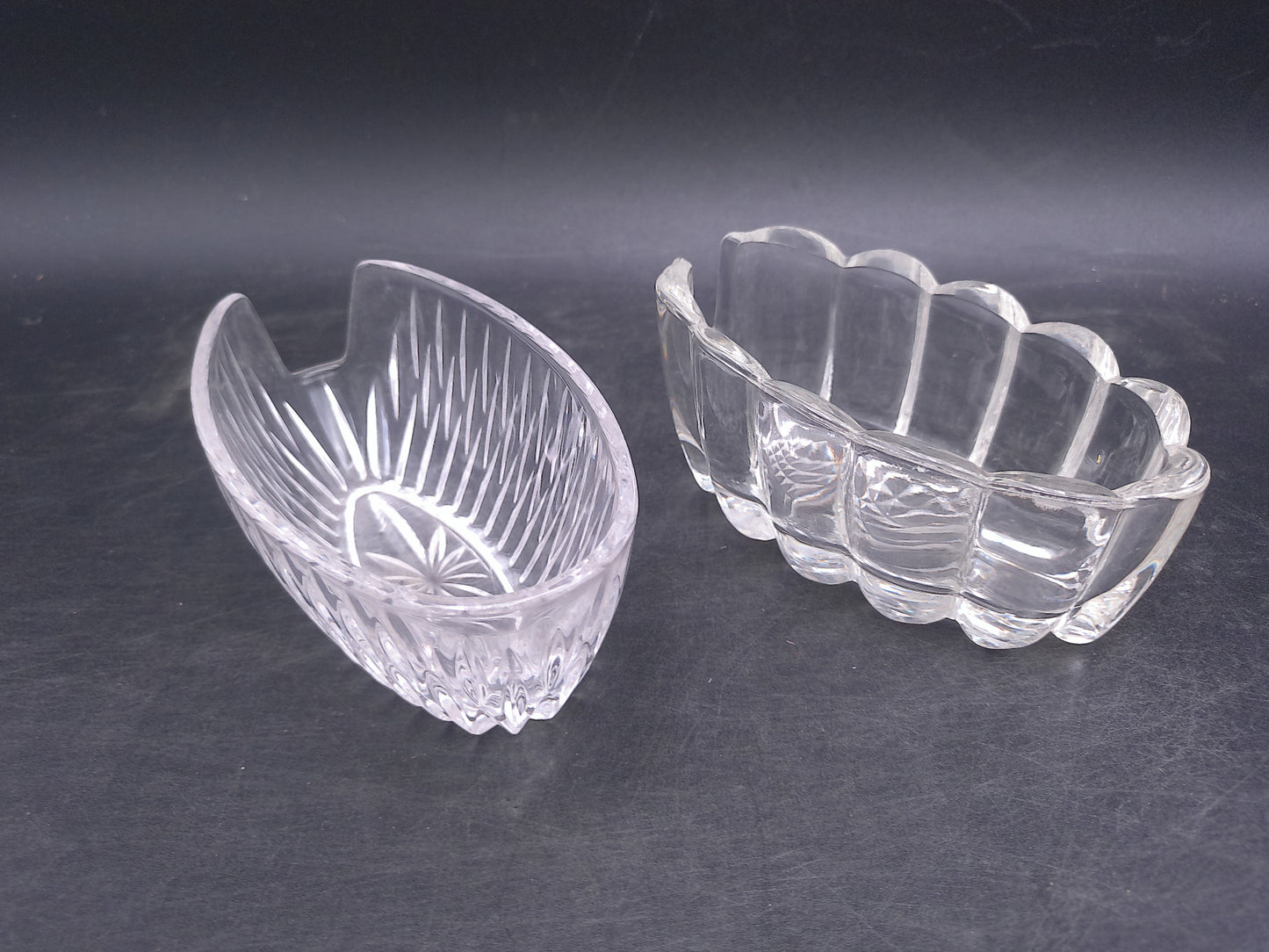 Princess House Highlights Lead Crystal Buffet Utensil Spoon Fork Rest Holder and another brand