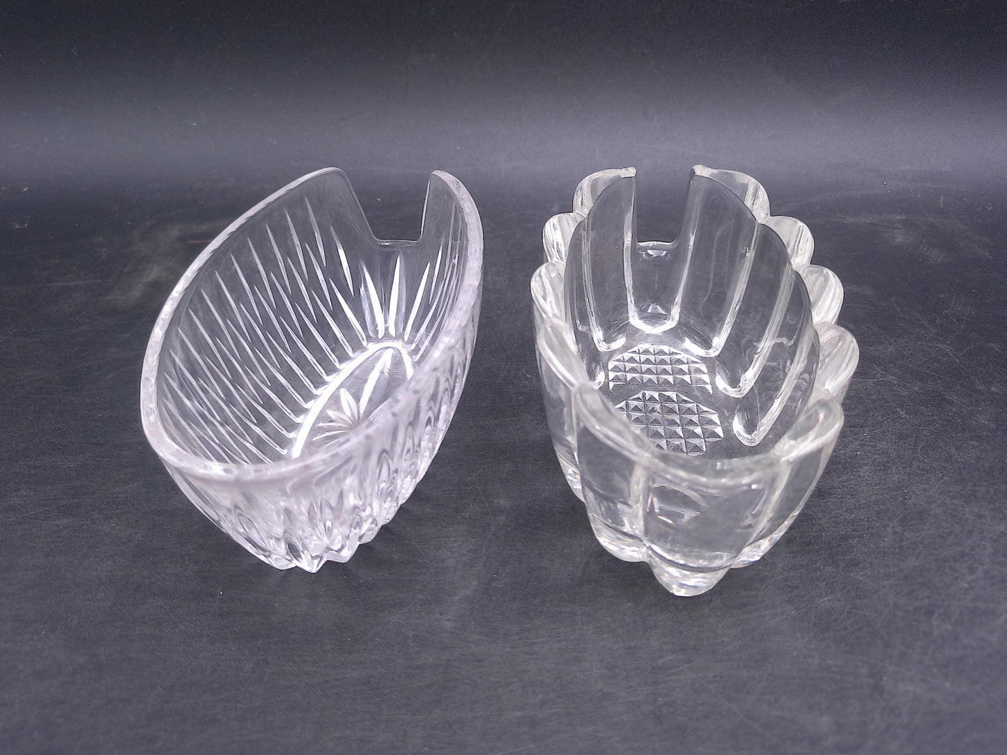 Princess House Highlights Lead Crystal Buffet Utensil Spoon Fork Rest Holder and another brand
