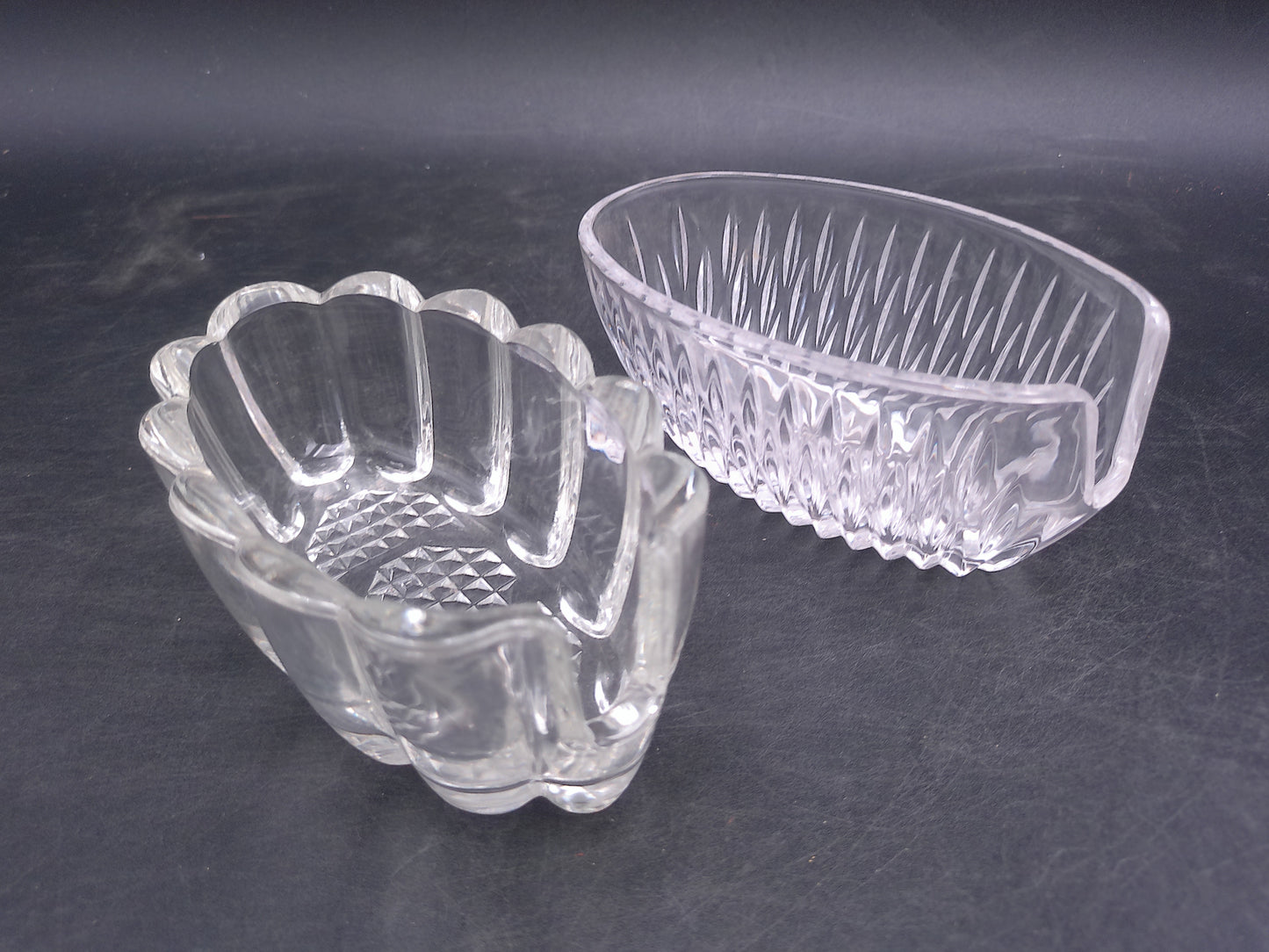 Princess House Highlights Lead Crystal Buffet Utensil Spoon Fork Rest Holder and another brand