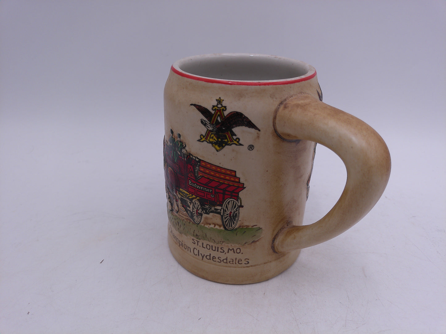 Beer Stein Budweiser 1980 Vintage Champion Clydesdales Ceramarte Mug