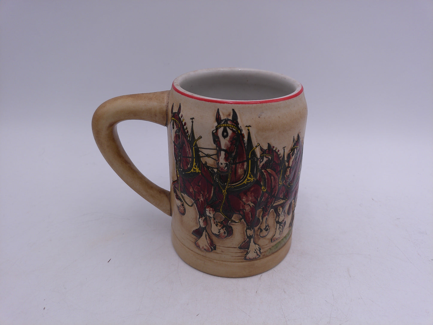 Beer Stein Budweiser 1980 Vintage Champion Clydesdales Ceramarte Mug