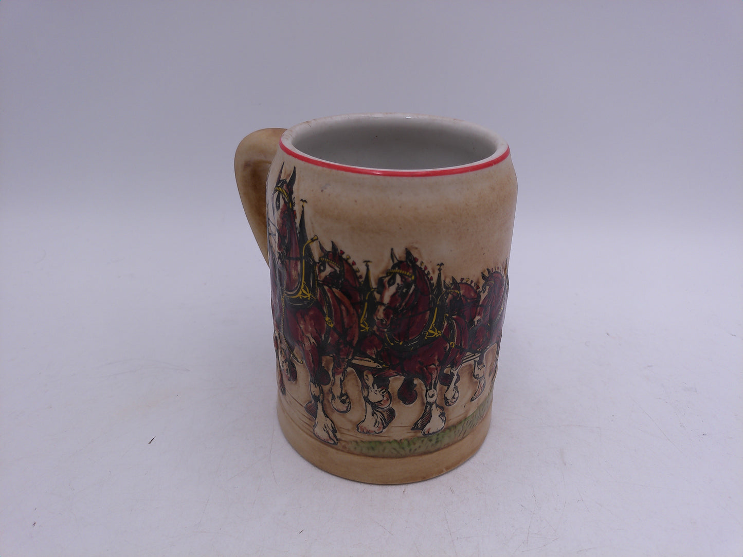 Beer Stein Budweiser 1980 Vintage Champion Clydesdales Ceramarte Mug
