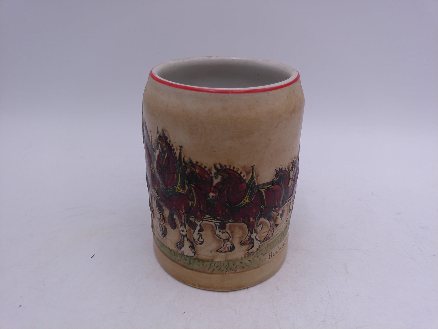 Beer Stein Budweiser 1980 Vintage Champion Clydesdales Ceramarte Mug
