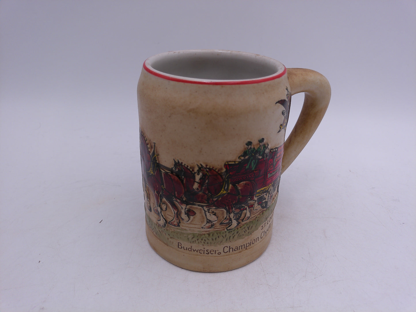Beer Stein Budweiser 1980 Vintage Champion Clydesdales Ceramarte Mug