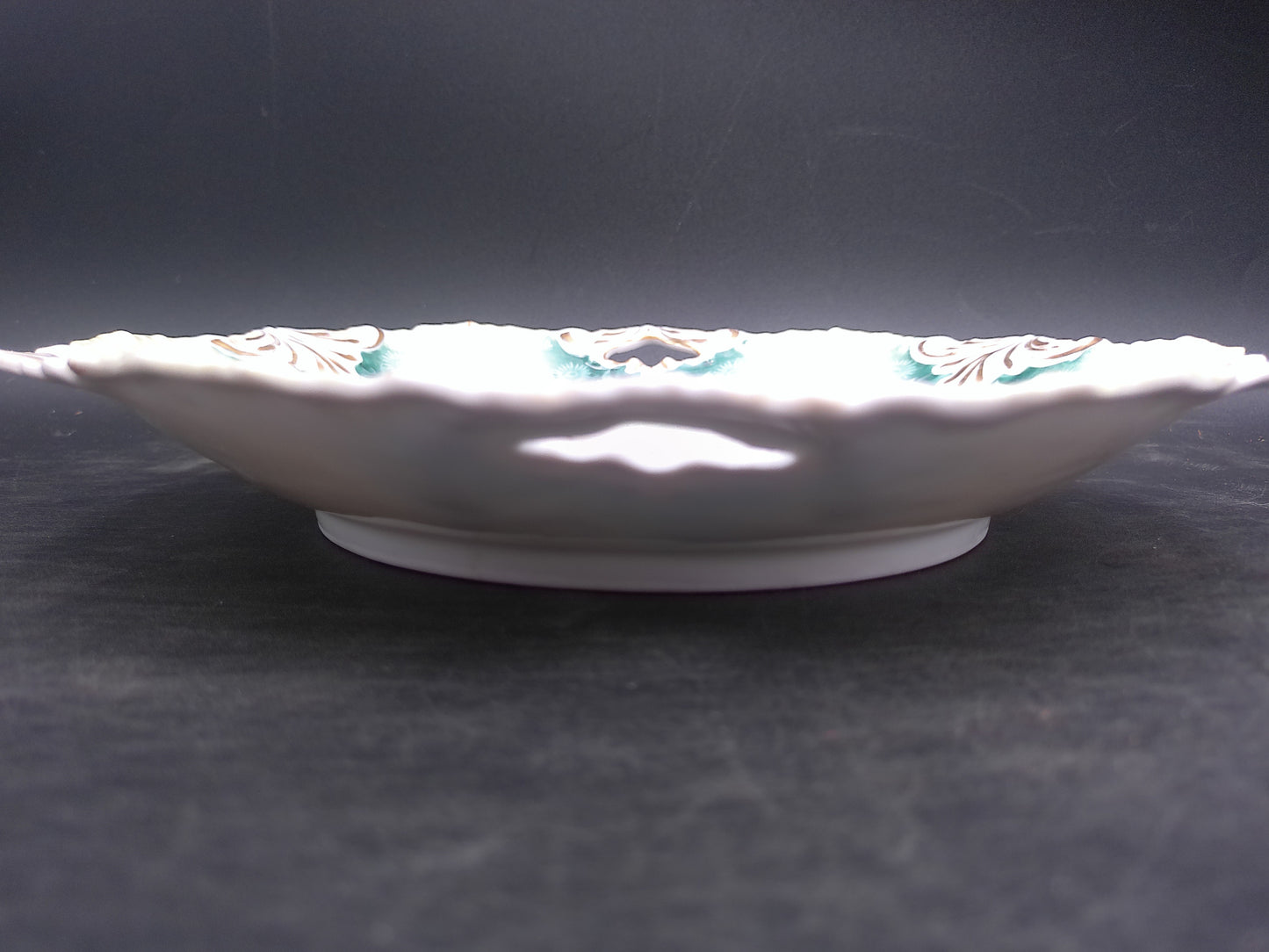 Reinhold Schlegelmilch German Porcelain Pink Rose Handled Dish Antique