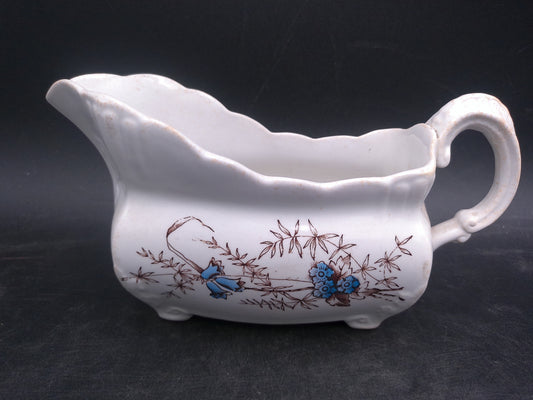John Edwards Fenton England Floral Design Gravy Sauce Boat Antique