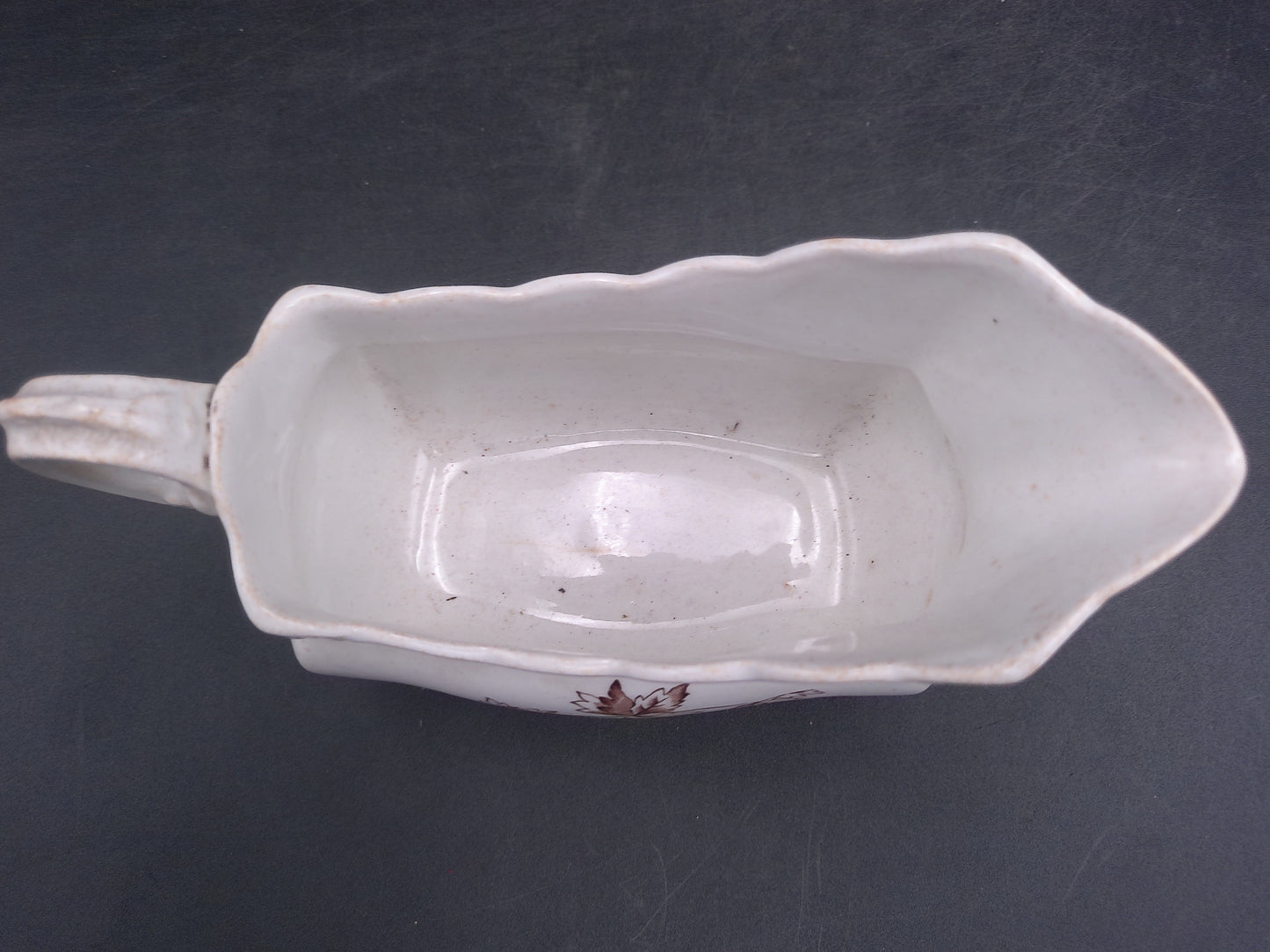 John Edwards Fenton England Floral Design Gravy Sauce Boat Antique