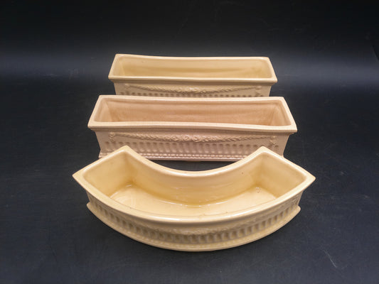 Roseville Beige  Pottery Planter Set of 3
