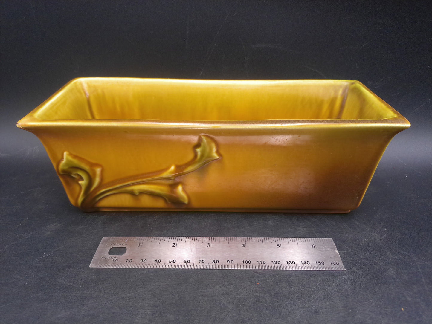 Roseville Pottery 1935 Brown Non Production Trial Form Window Box Planter