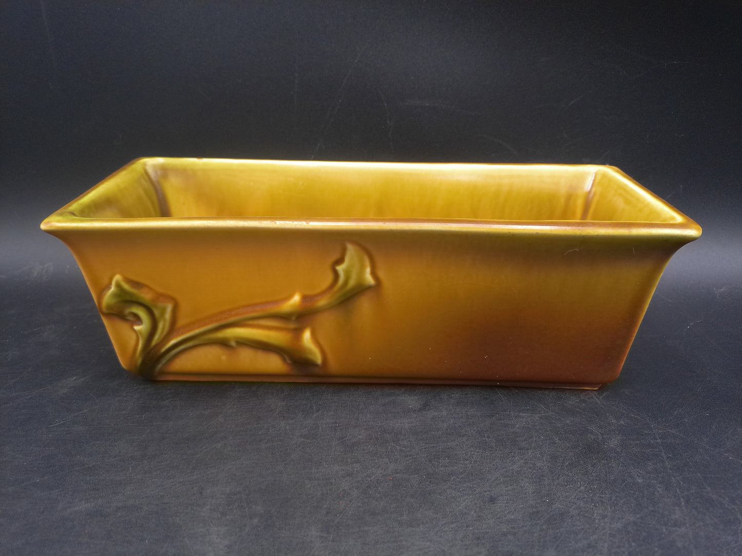 Roseville Pottery 1935 Brown Non Production Trial Form Window Box Planter