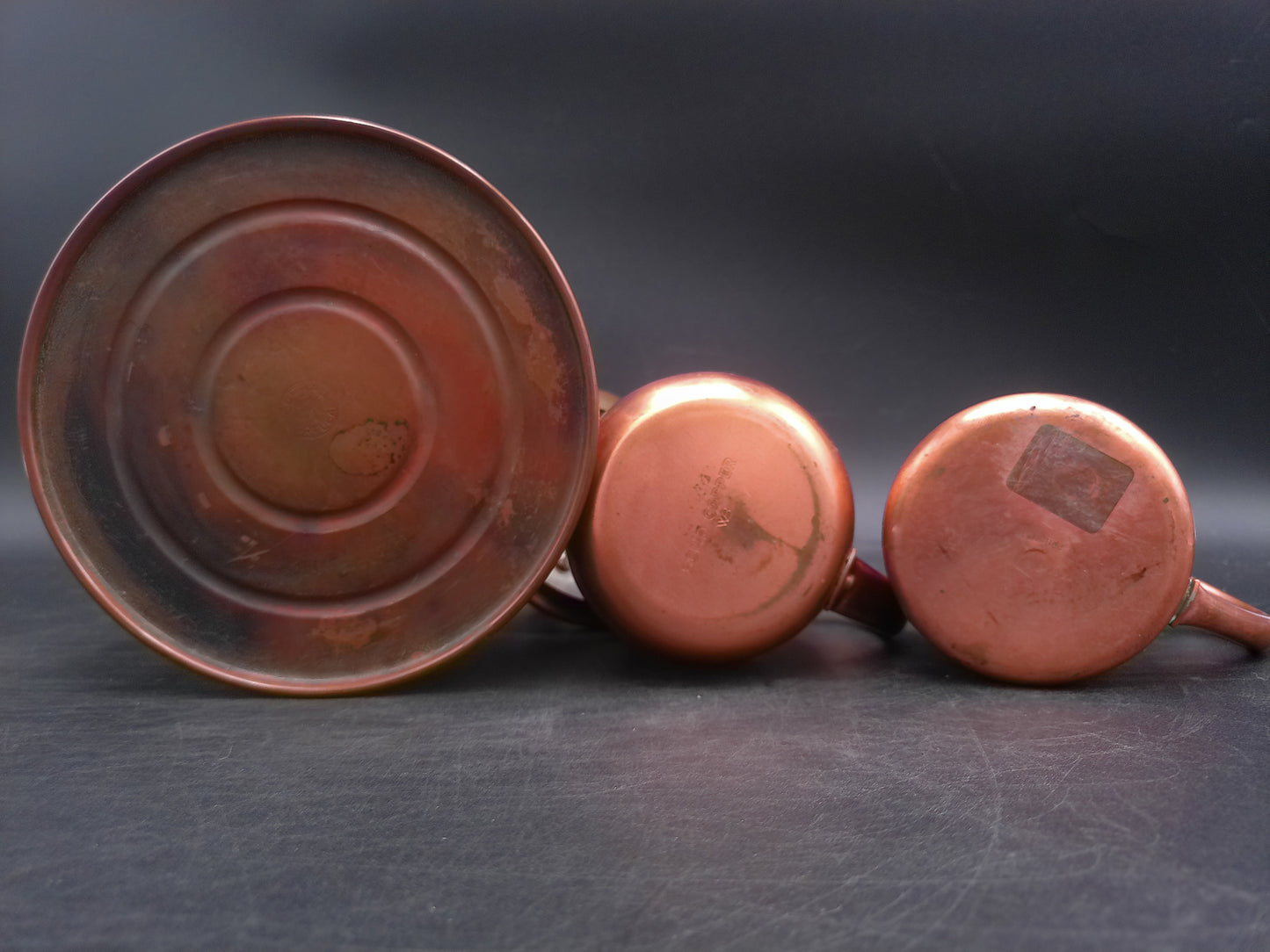 Tea Coffee Pot Pitcher and Cup Mug Copper  Vin