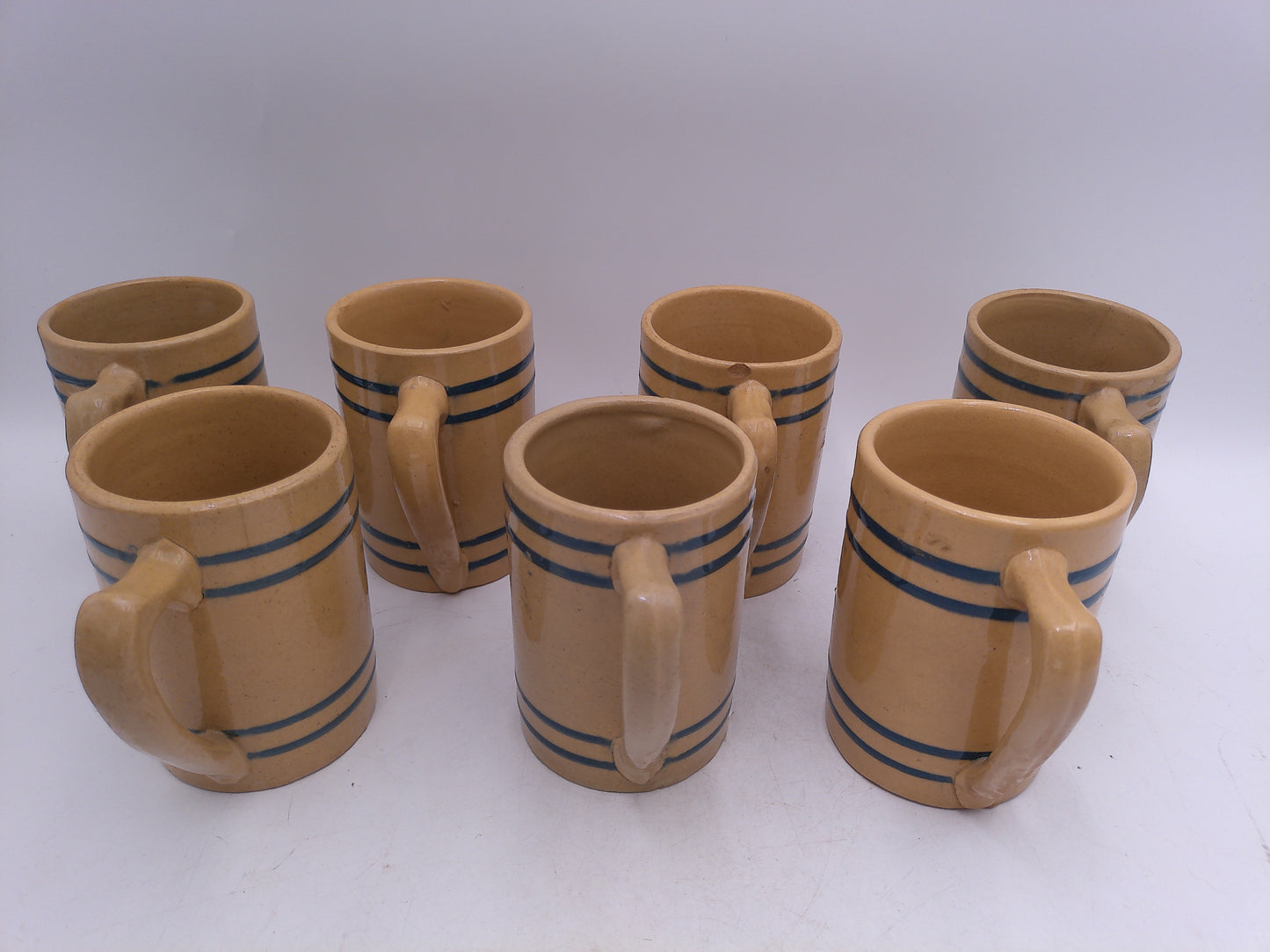 Beer Stein Lot of 7 Buckeye Pure Yellow Steins mugs 1920's