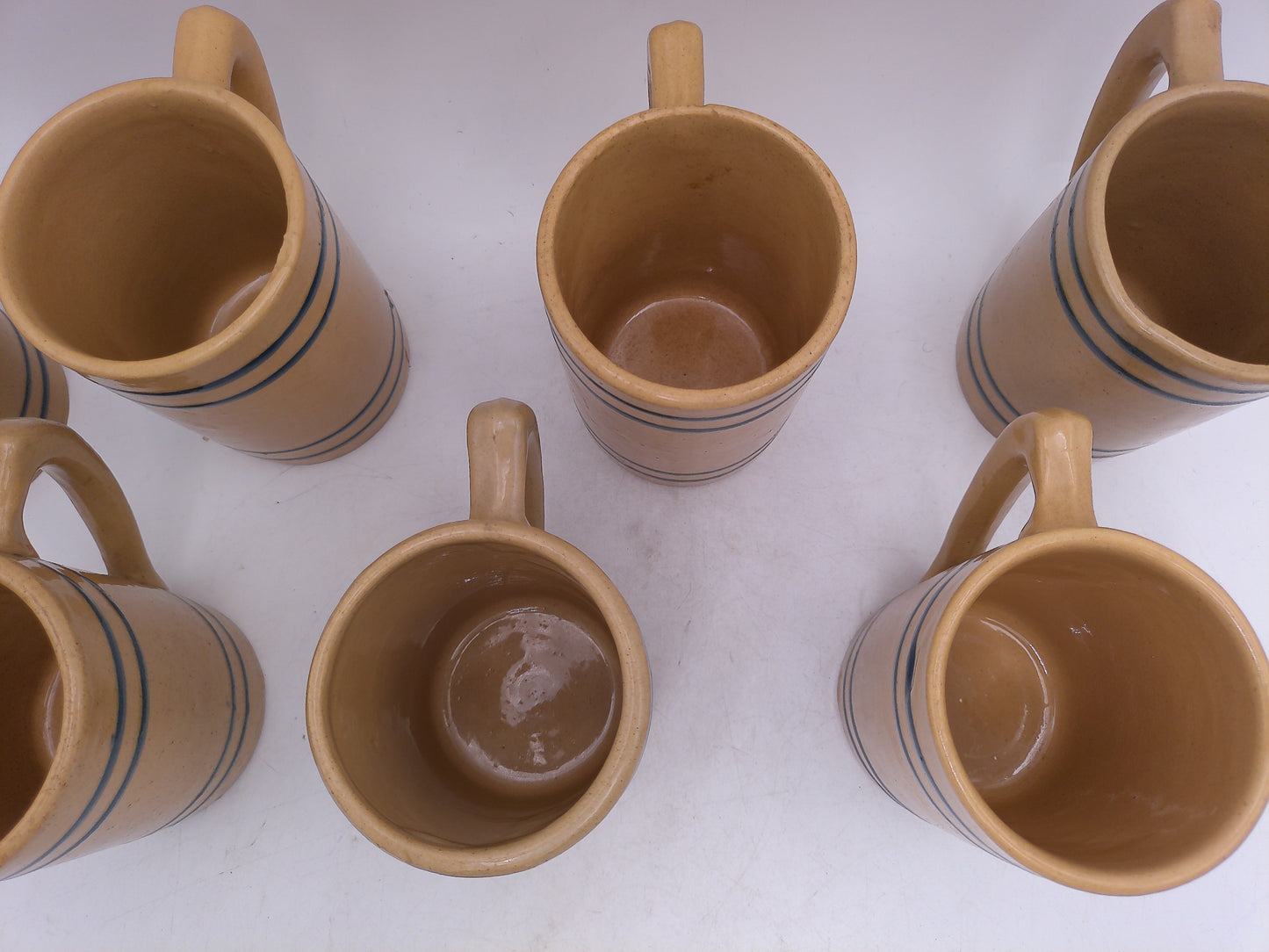Beer Stein Lot of 7 Buckeye Pure Yellow Steins mugs 1920's