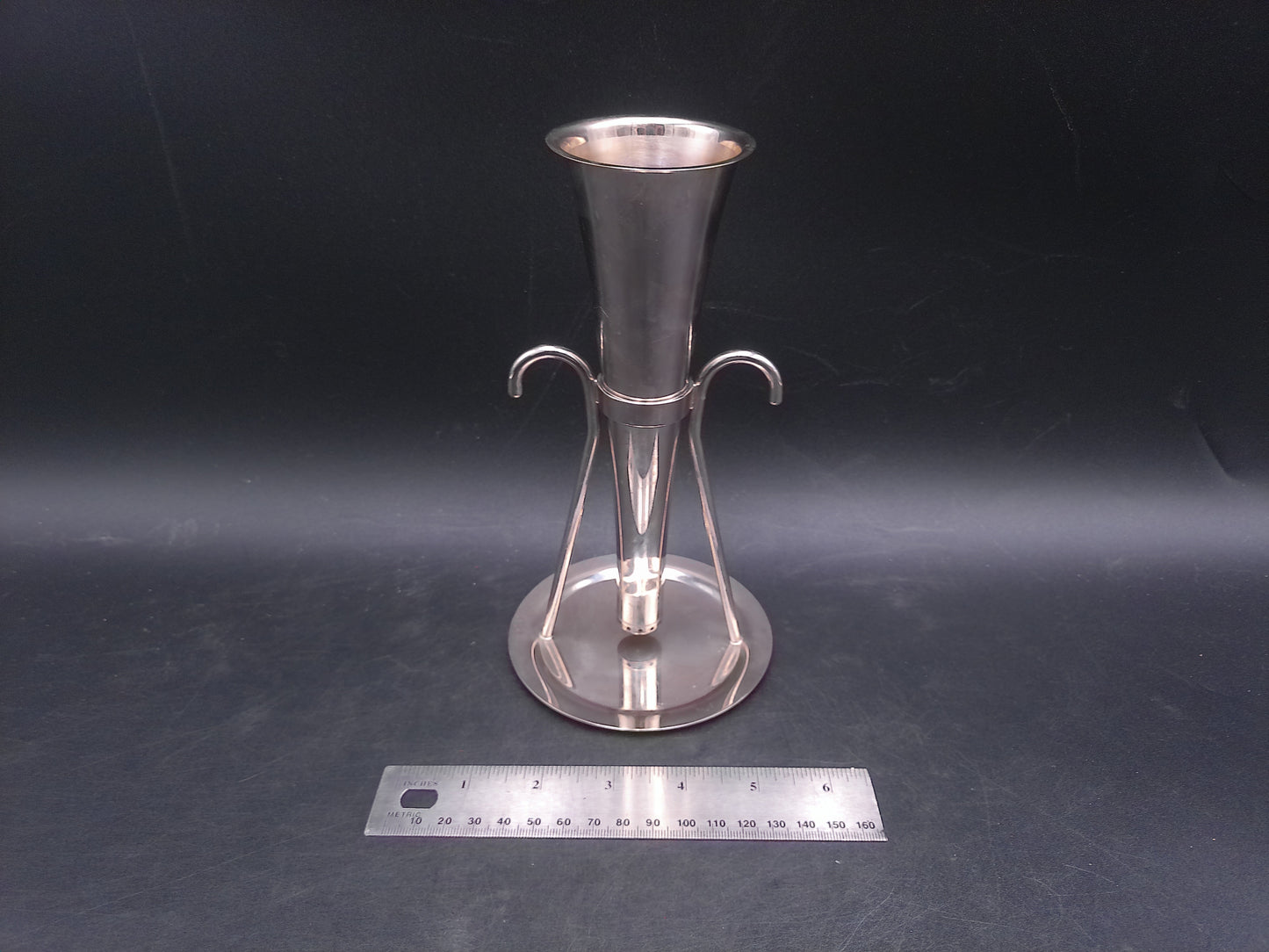 Silver Plated Wine Bar Funnel with Stand Vintage
