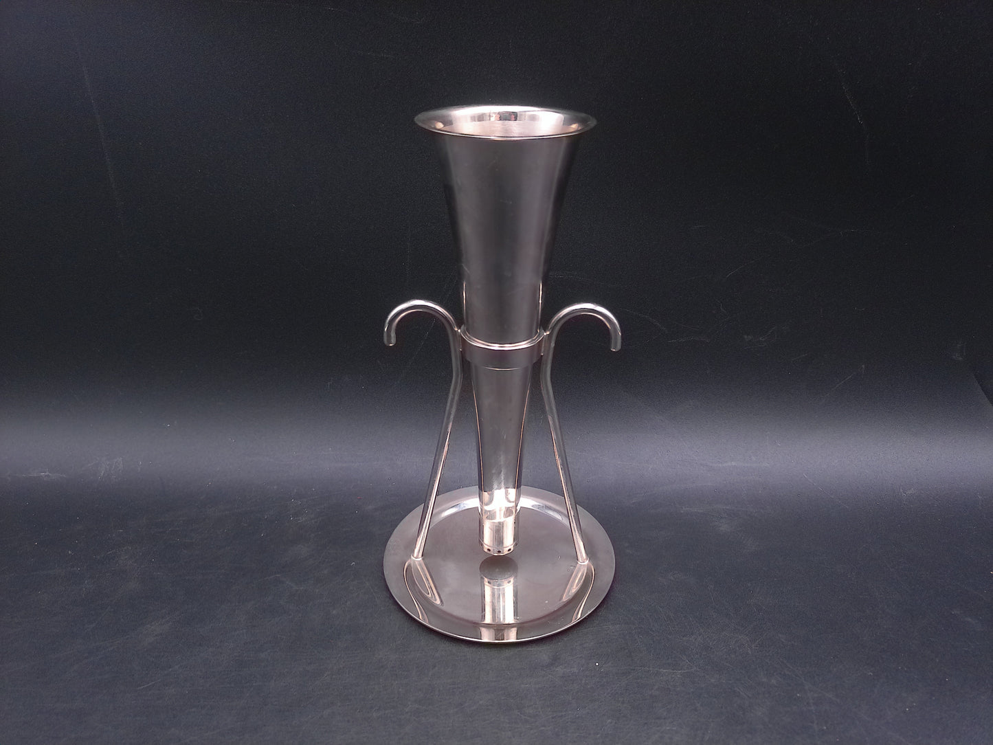 Silver Plated Wine Bar Funnel with Stand Vintage