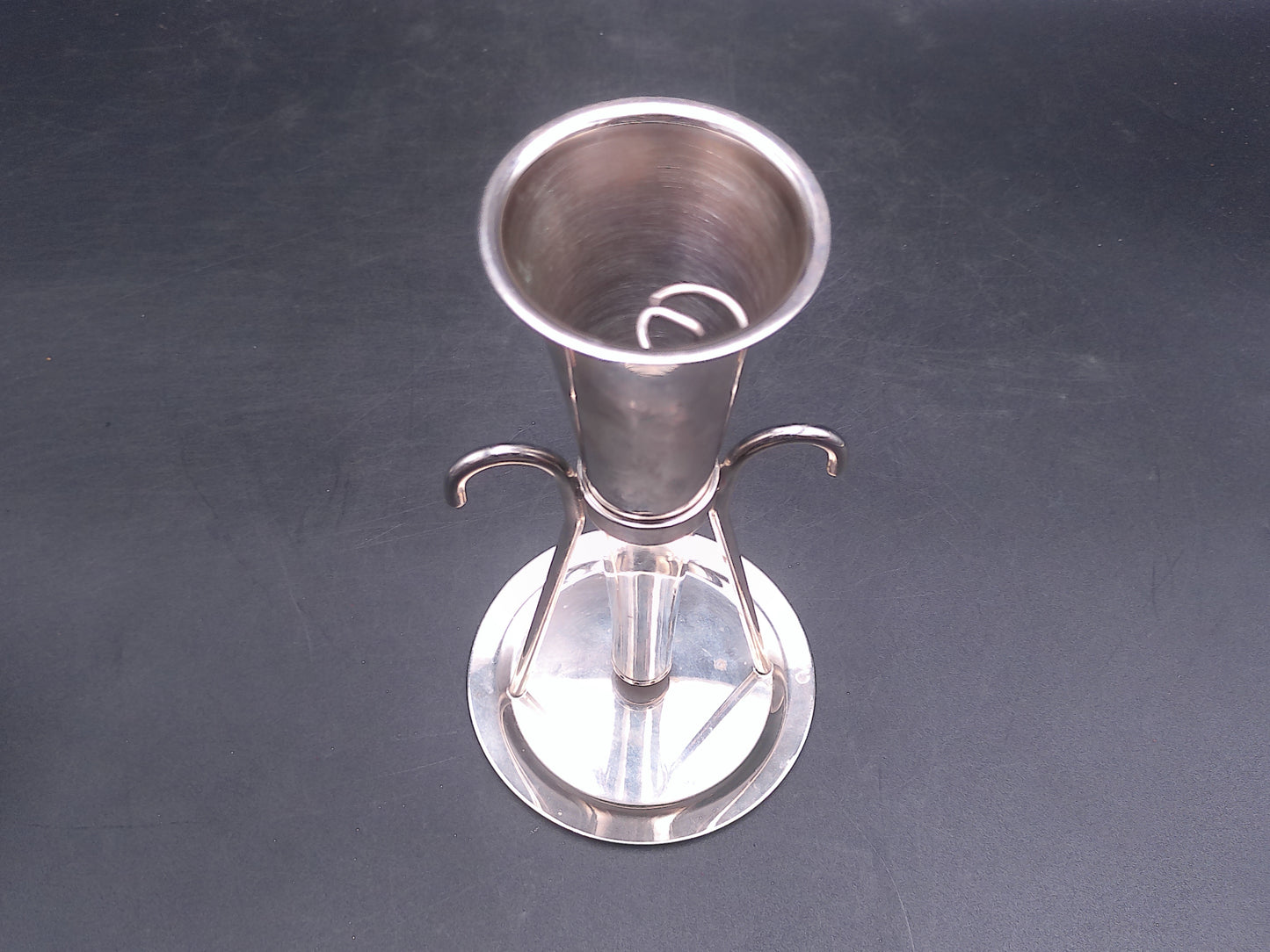 Silver Plated Wine Bar Funnel with Stand Vintage