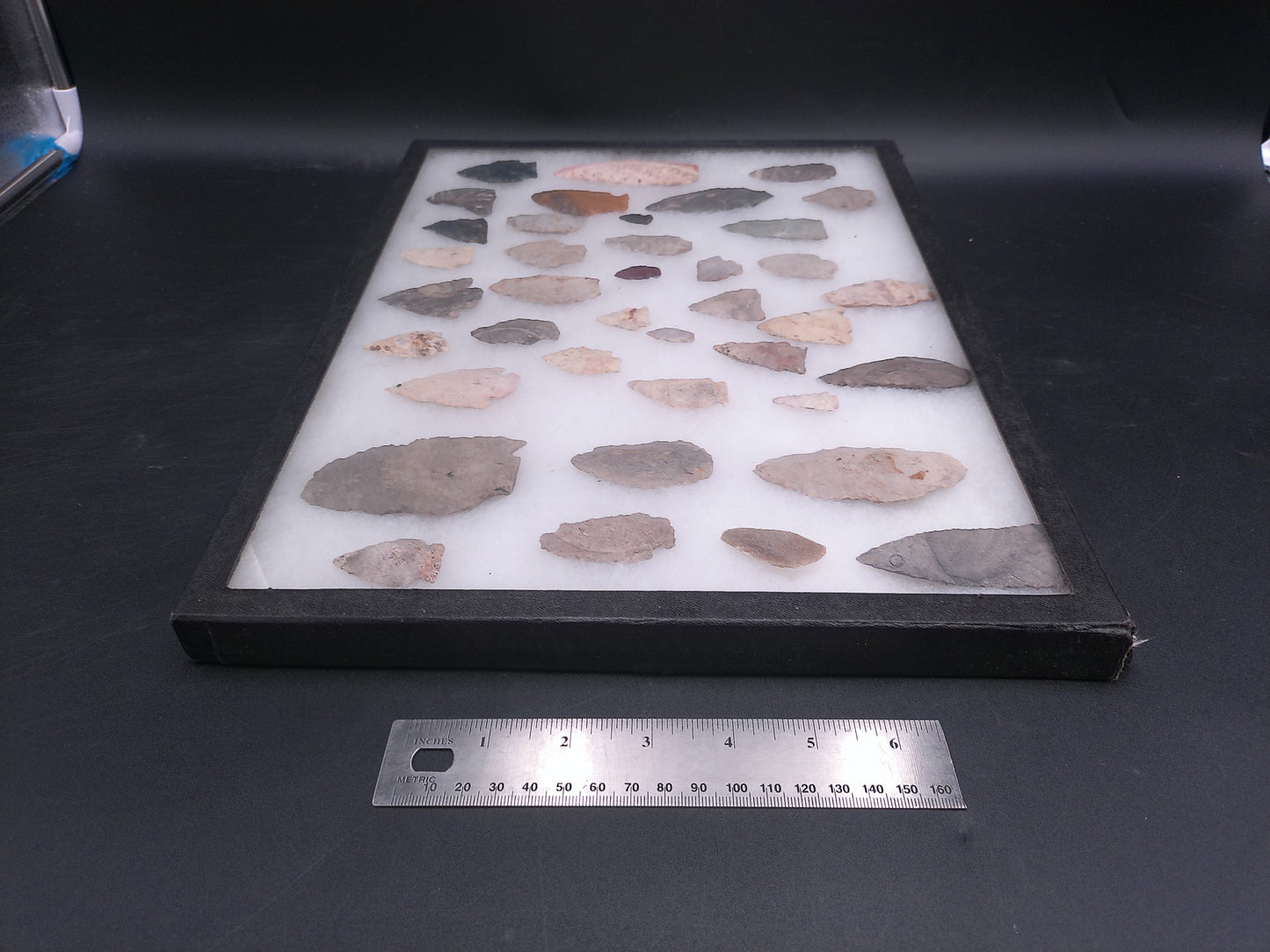 Arrowheads In Nice Display case Arrow Heads Large Unique Collection