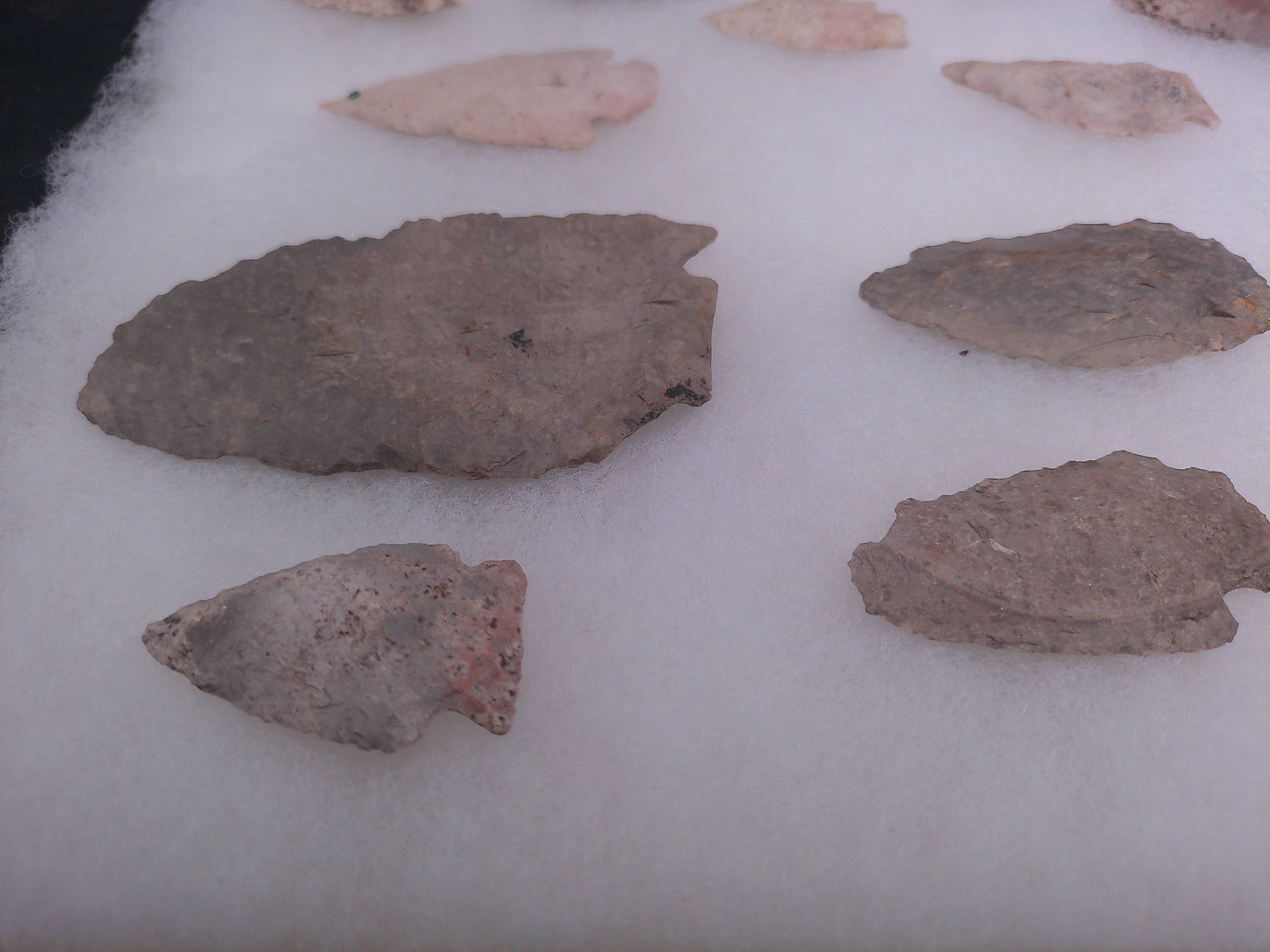 Arrowheads In Nice Display case Arrow Heads Large Unique Collection