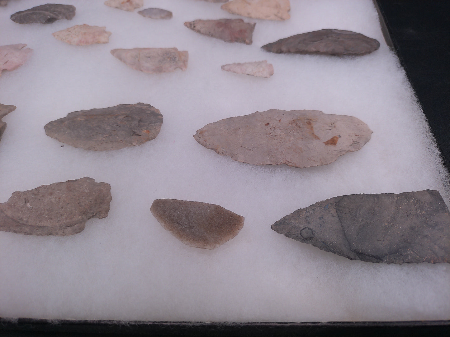 Arrowheads In Nice Display case Arrow Heads Large Unique Collection