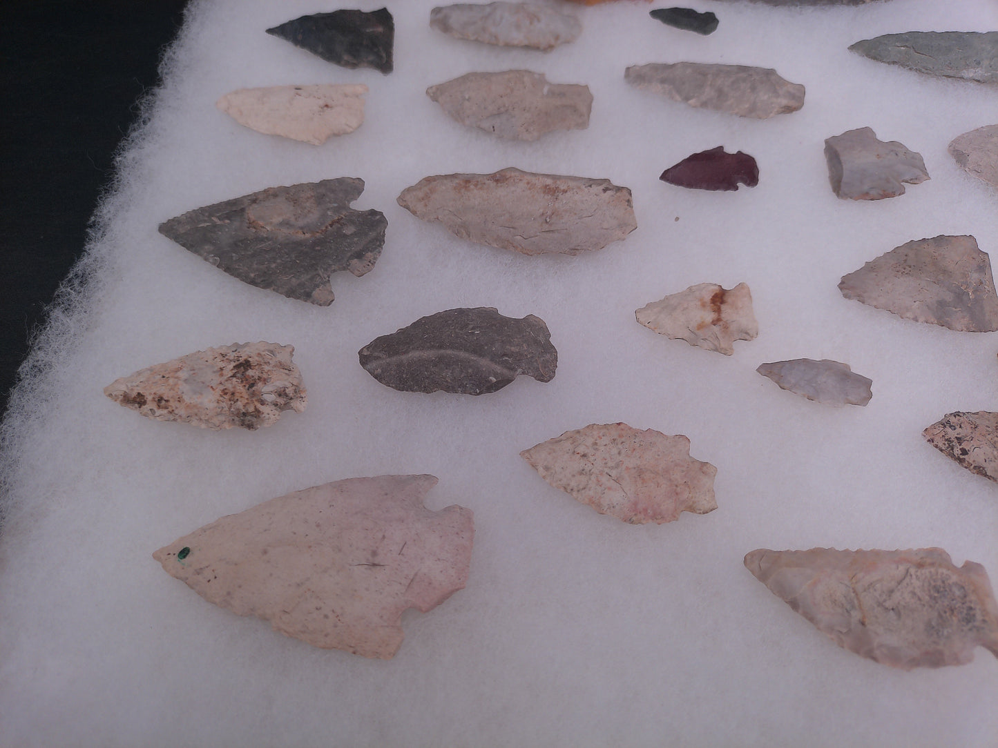 Arrowheads In Nice Display case Arrow Heads Large Unique Collection