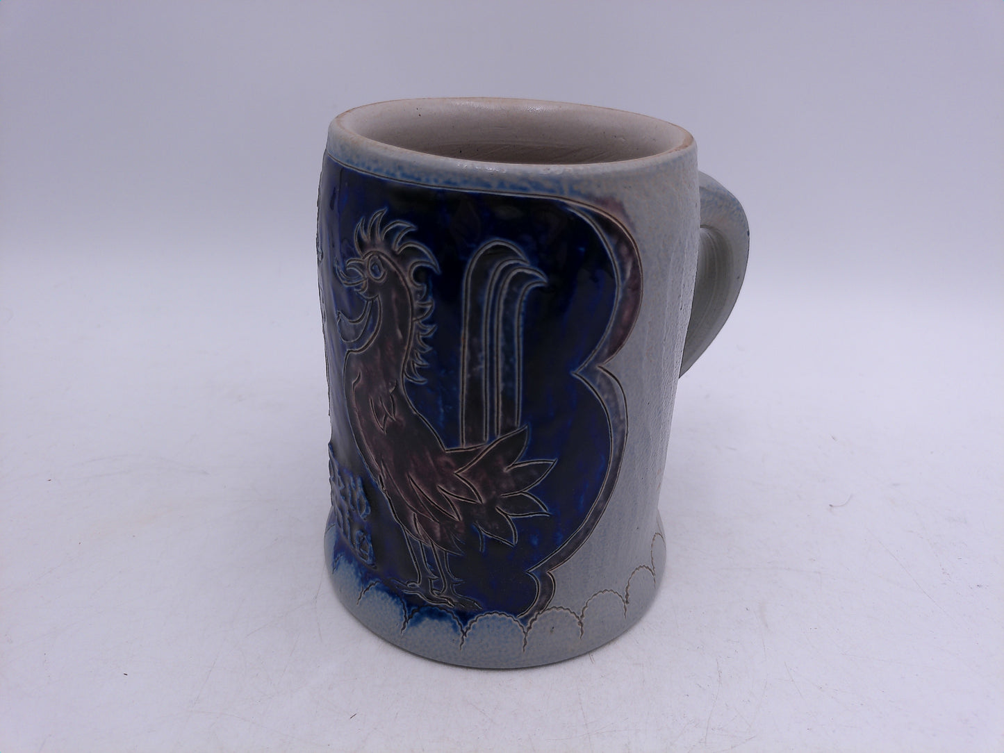 Beer Stein or Mug West Germany by Reinhold Merkelbach 0.5L Salt Glaze Cobalt Blue