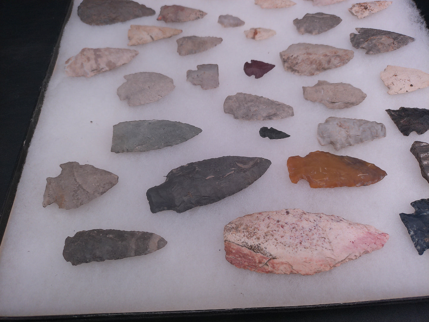 Arrowheads In Nice Display case Arrow Heads Large Unique Collection