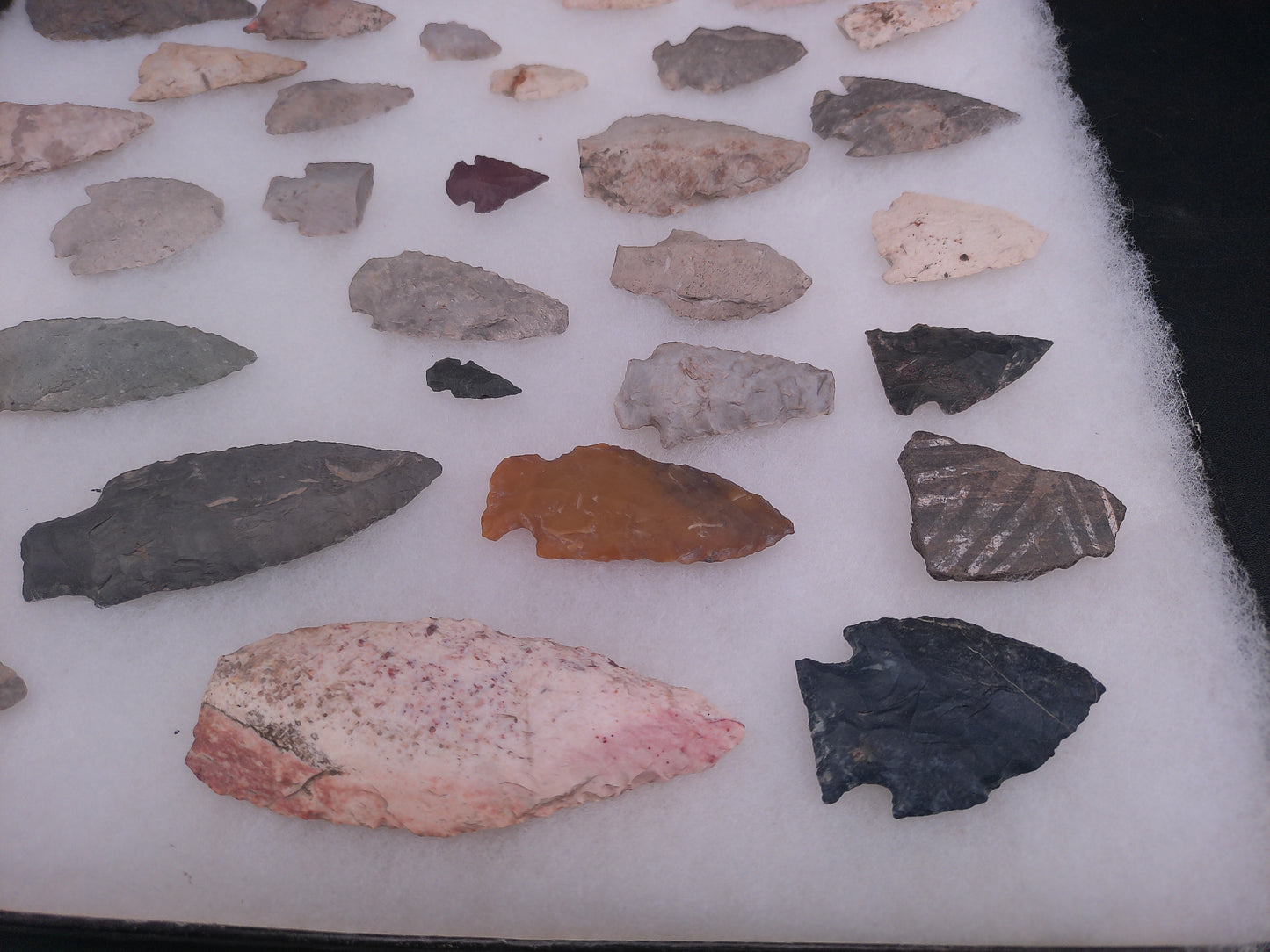 Arrowheads In Nice Display case Arrow Heads Large Unique Collection