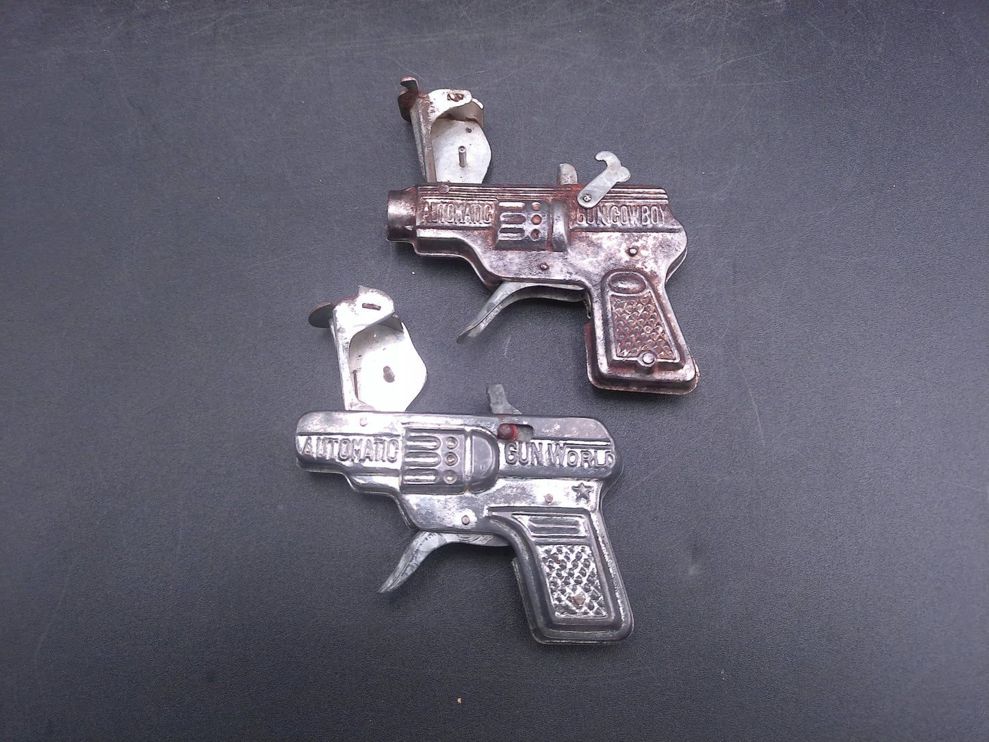 Vintage Metal Cap Gun set of 3