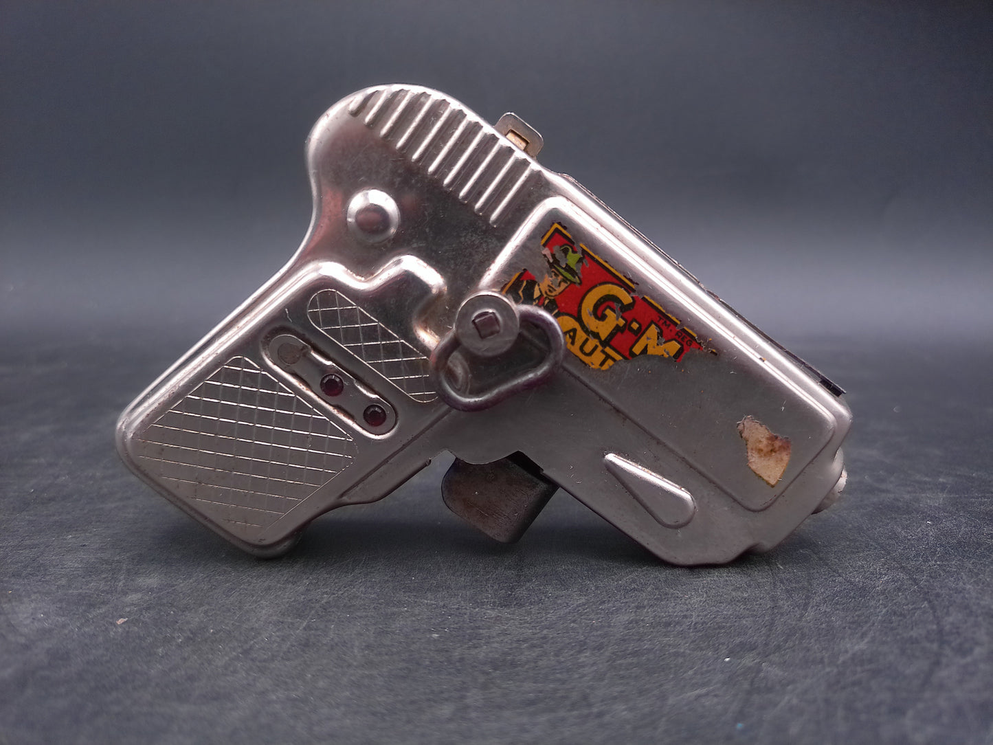 Marx Windup G-Man Toy Gun Automatic with Key Working 1930's