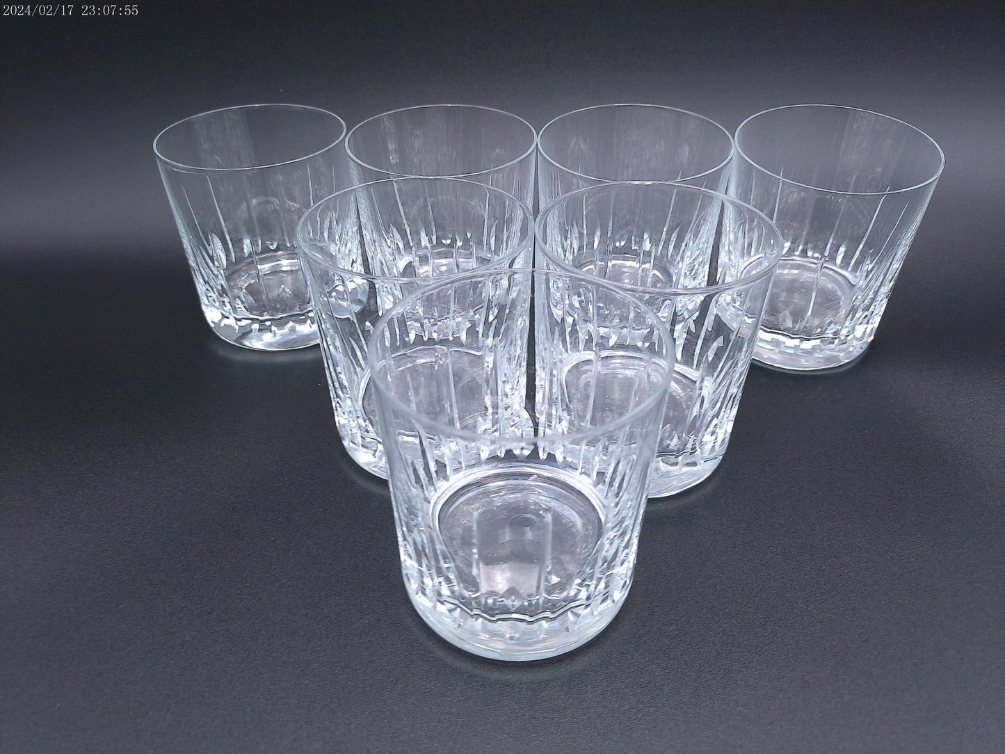 Vintage Cristal Crystal Glass oversized whiskey Highball Glass set of 7