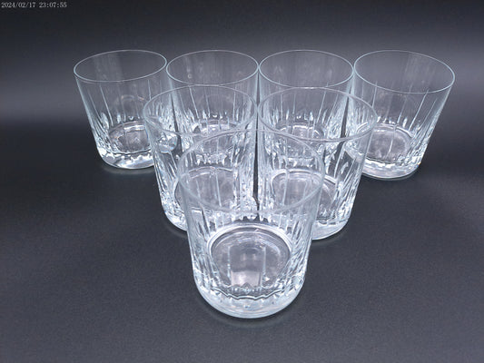 Vintage Cristal  Crystal Glass oversized whiskey Highball Glass set of 7