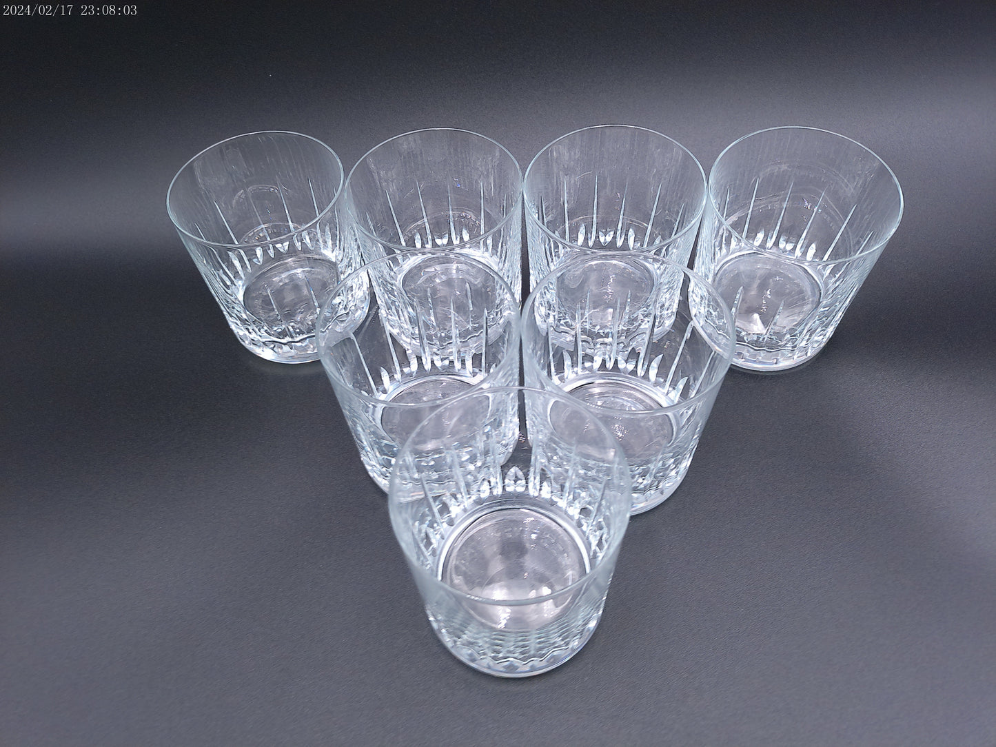 Vintage Cristal Crystal Glass oversized whiskey Highball Glass set of 7