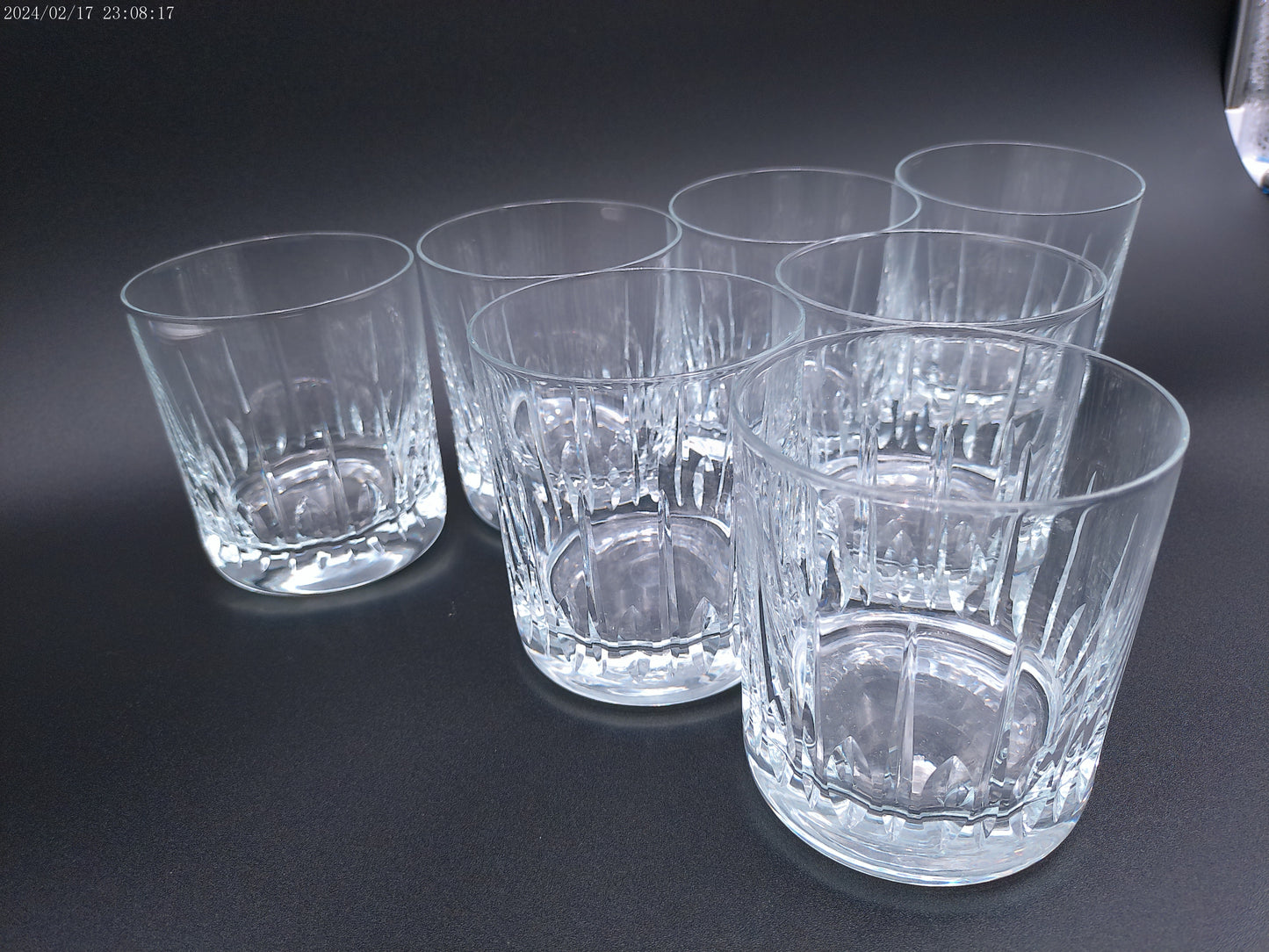 Vintage Cristal Crystal Glass oversized whiskey Highball Glass set of 7