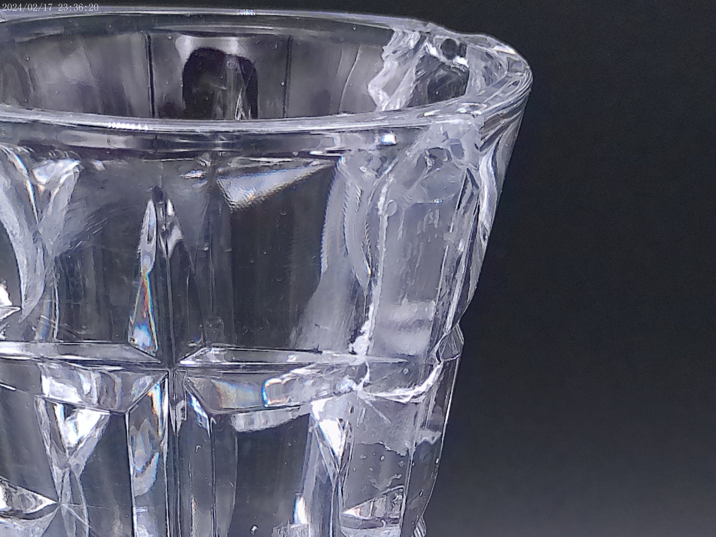 SQUARE Blown Crystal Glass footed Cubed Flower bud vase