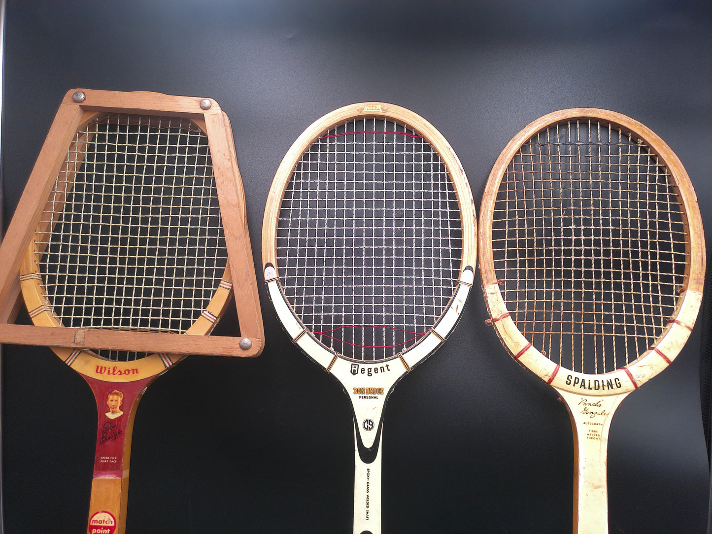 Tennis Wooden Racket set of 3  Wilson Spalding Regent  Vintage 1960's