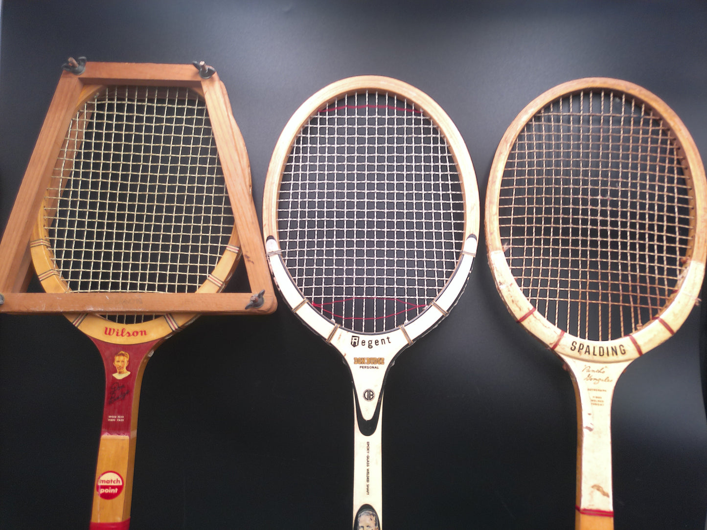 Tennis Wooden Racket set of 3  Wilson Spalding Regent  Vintage 1960's